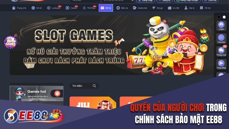 Quyền của người chơi trong chính sách bảo mật EE88 